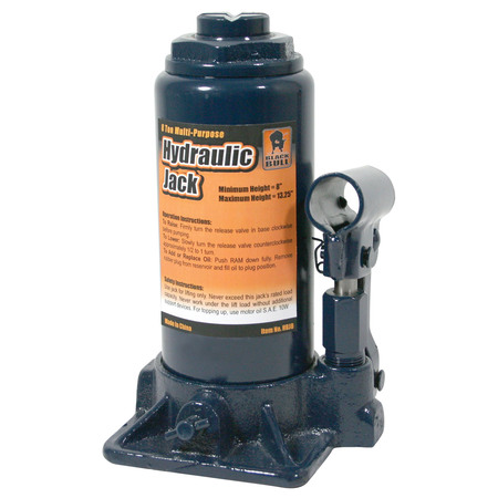 BLACK BULL Hydraulic Bottle Jack, 8 Ton HBJ8